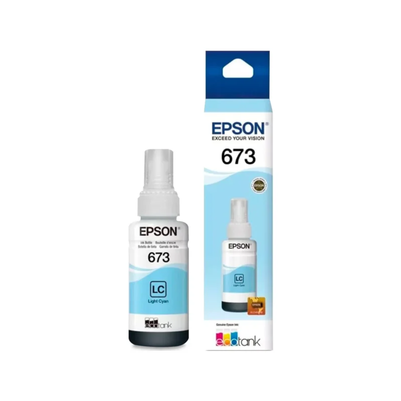 Epson 673 Light Cyan ink bottle 2