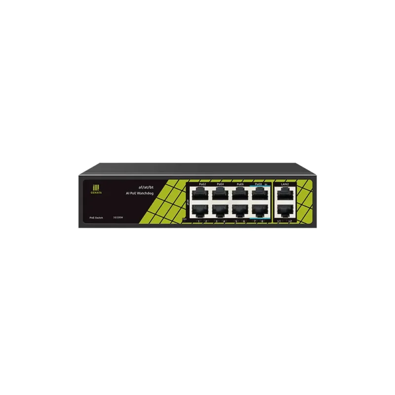GENATA GNT-P9828V6 8 Port PoE Switch 2 Uplink 250m AI Hybrid