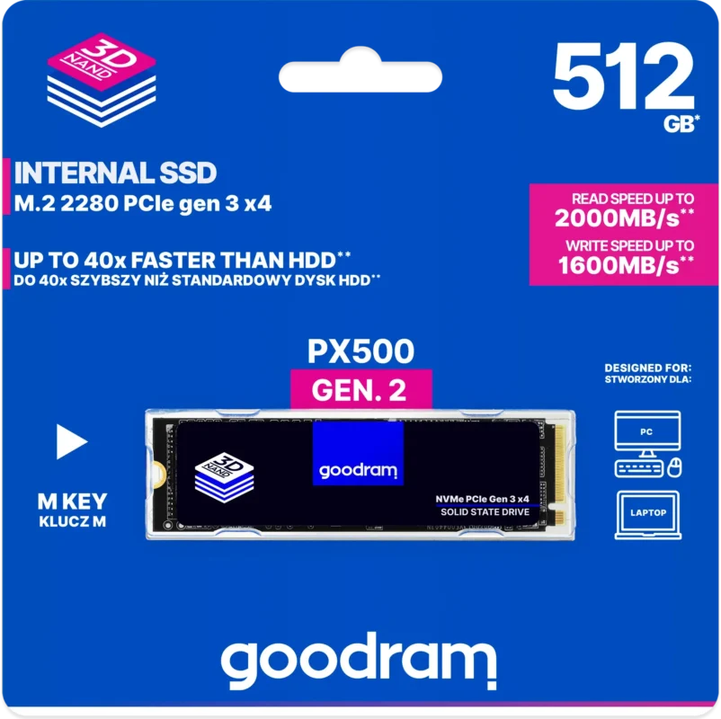 Goodram PX500 SSD (512 GB) (SSDPR-PX500-512-80) gen.2 M.2 SSD