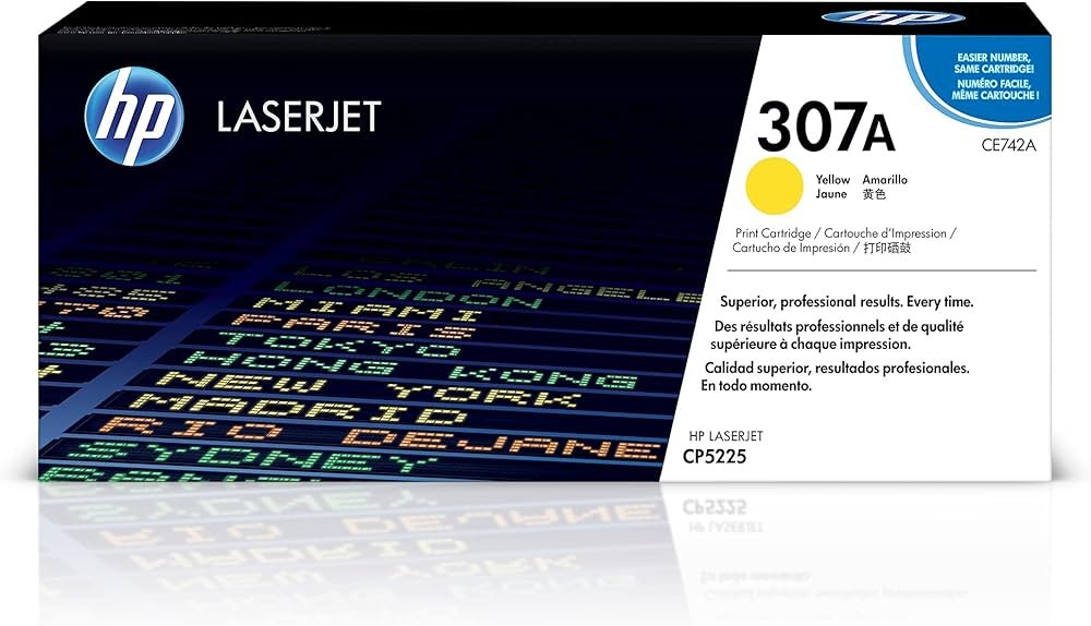 HP 307A Yellow LaserJet Toner Cartridge (CE742A) HP 307A Yellow LaserJet Toner Cartridge (CE742A)