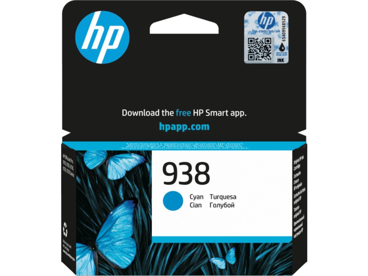 HP 938 Cyan Original Ink Cartridge (4S6X5PE) HP 938 Cyan Original Ink Cartridge (4S6X5PE)