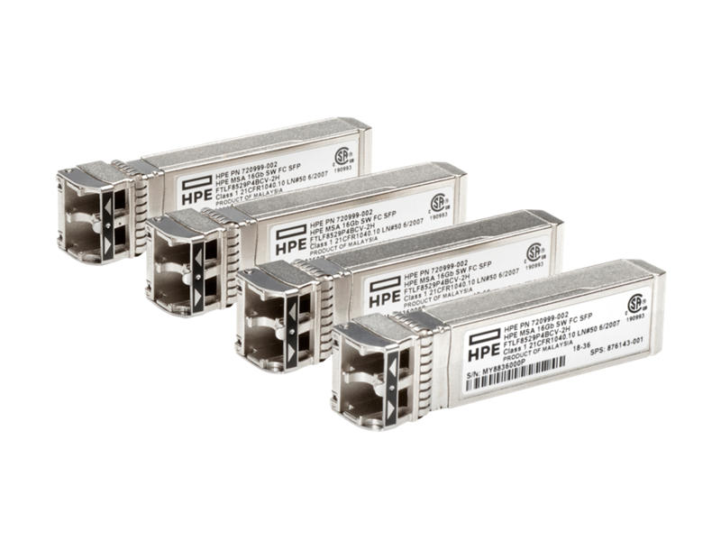 HPE MSA 16Gb SW FC SFP 4pk XCVR (C8R24B) HPE MSA 16Gb SW FC SFP 4pk XCVR (C8R24B) - Image 1