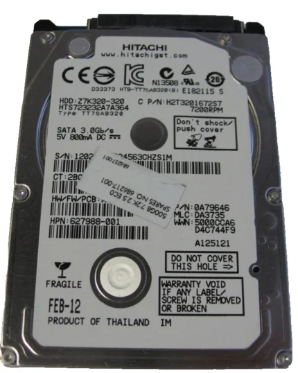 Hitachi 320GB 7.2K RPM SATA 7mm 2.5