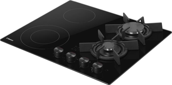 Hob Hansa combined (2 gas + 2 electrical), 59,2cm, Flex zone, black (BHMS61414030)