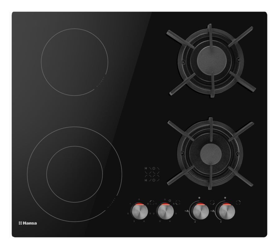 Hob Hansa combined (2 gas + 2 electrical), 59,2cm, Flex zone, black (BHMS61414030)2