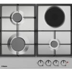 Hob Hansa combined (3 gas + 1 electrical), 59cm, cast-iron, inox (BHMI610302)
