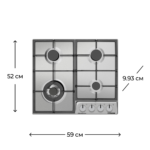 Hob Hansa gas, 59cm, cast-iron, inox (BHGI63170)4