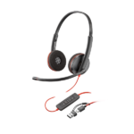 Poly Blackwire 3220 Stereo USB-C Headset +USB-C/A Adapter (8X228AA)