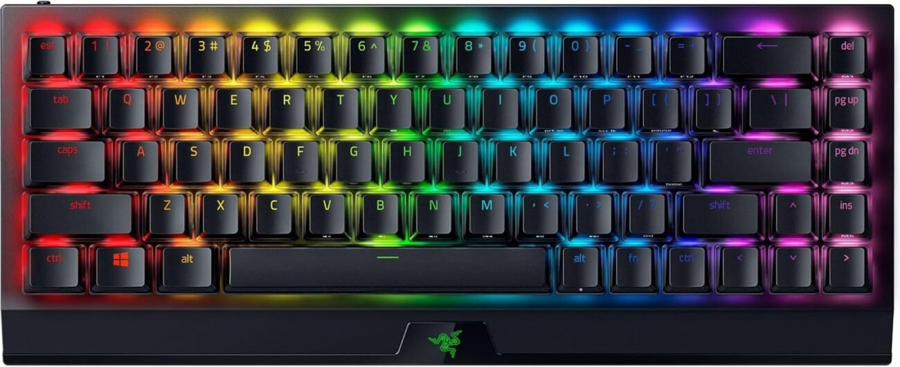 Razer Gaming Keyboard BlackWidow V3 Mini HyperSpeed Green Switch WL BT USB RU RGB, Black