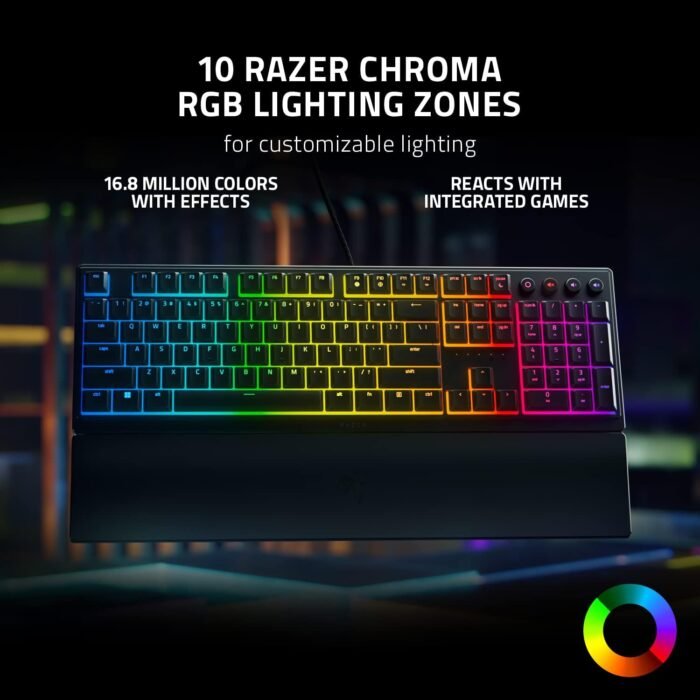 Razer Keyboard Ornata V3 RGB 104key Mecha-Membrane Switch USB EN, black7
