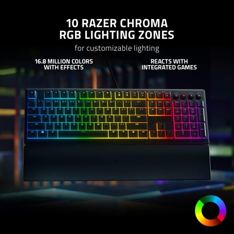 Razer Keyboard Ornata V3 RGB 104key Mecha-Membrane Switch USB EN, black7