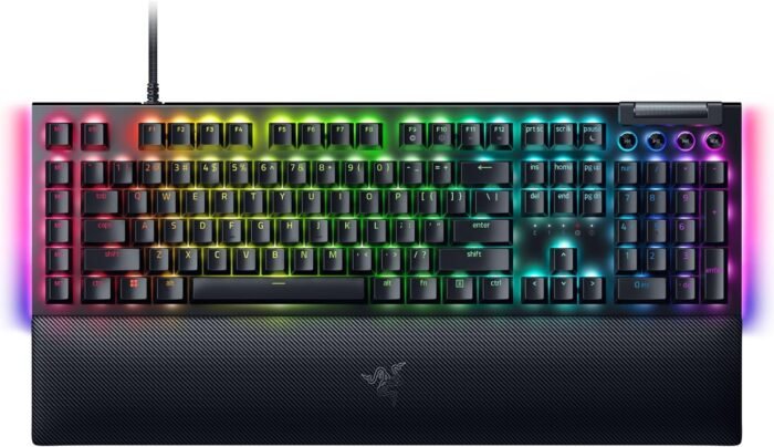 Razer Keyboard mechanical BlackWidow V4, 114key, Yellow Switch, USB-A, EN RU, RGB, black