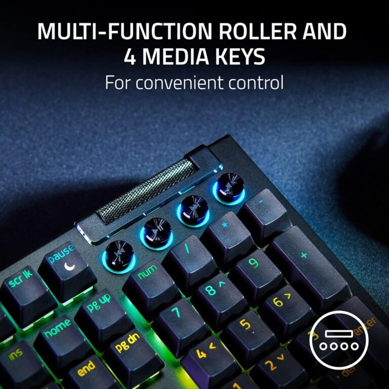 Razer Keyboard mechanical BlackWidow V4, 114key, Yellow Switch, USB-A, EN RU, RGB, black7