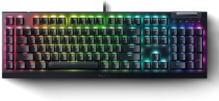 Razer Keyboard mechanical BlackWidow V4 X 110key, Green Switch, USB-A, EN RU, RGB, black