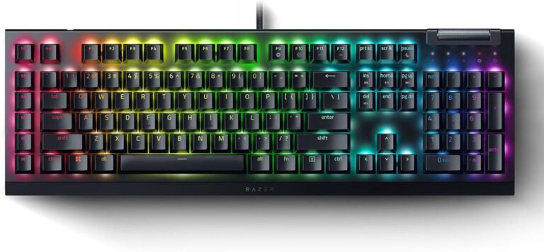 Razer Keyboard mechanical BlackWidow V4 X 110key, Green Switch, USB-A, EN RU, RGB, black