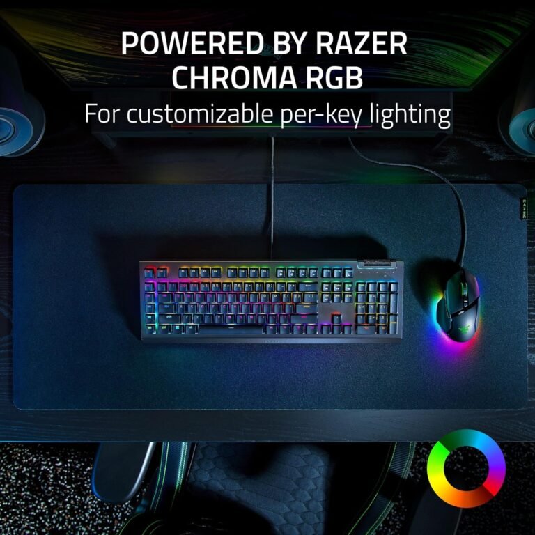 Razer Keyboard mechanical BlackWidow V4 X 110key, Green Switch, USB-A, EN RU, RGB, black5