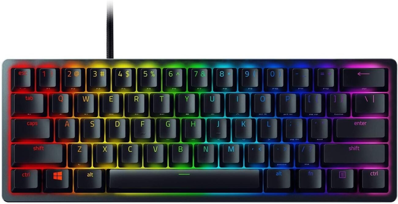 Razer Keyboard mechanical Huntsman Mini 61key, Red Switch, USB-A, EN, RGB, black