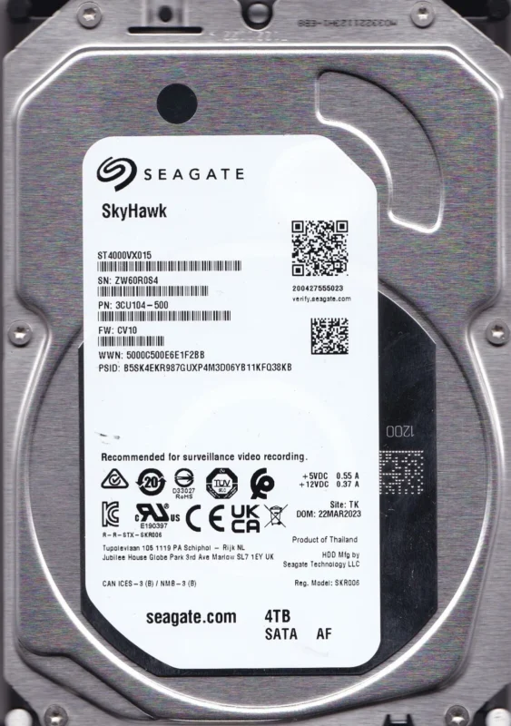 Seagate 3.5 Surveillance Skyhawk 4TB,SATA-III, 5900rpm, 256Mb (ST4000VX015)