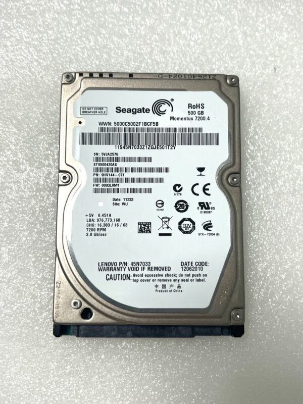 Seagate 500GB 7.2K RPM SATA 9.5mm 2.5 HDD (9HV144-037)