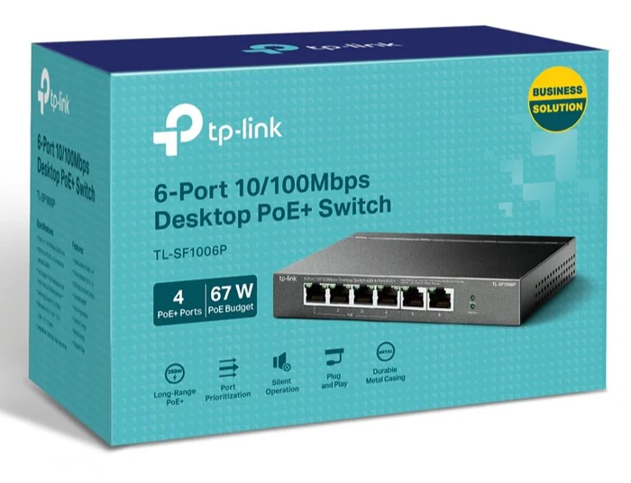 TP-Link TL-SF1006P 6-Port 10 100Mbps Desktop POE Switch with 4-Port PoE 3
