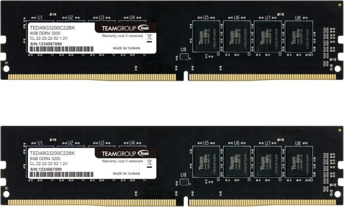 Teamgroup Elite DDR4-3200MHz Desktop Memory 16GB Ram (TED416G3200C22BK)