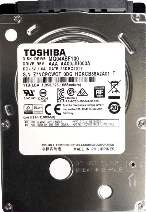 Toshiba MQ04ABF100 MQ04AB 1TB 2.5 2