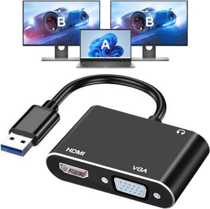 USB 2.0 3.0 TO VGA HDMI Adapter Black