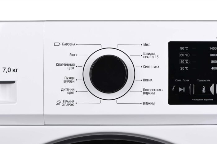 WM ARDESTO front load Black Mars, 7kg, 1400, A+++, Invertor, Steam, Drum lighting (WMS-7117IWBD)2