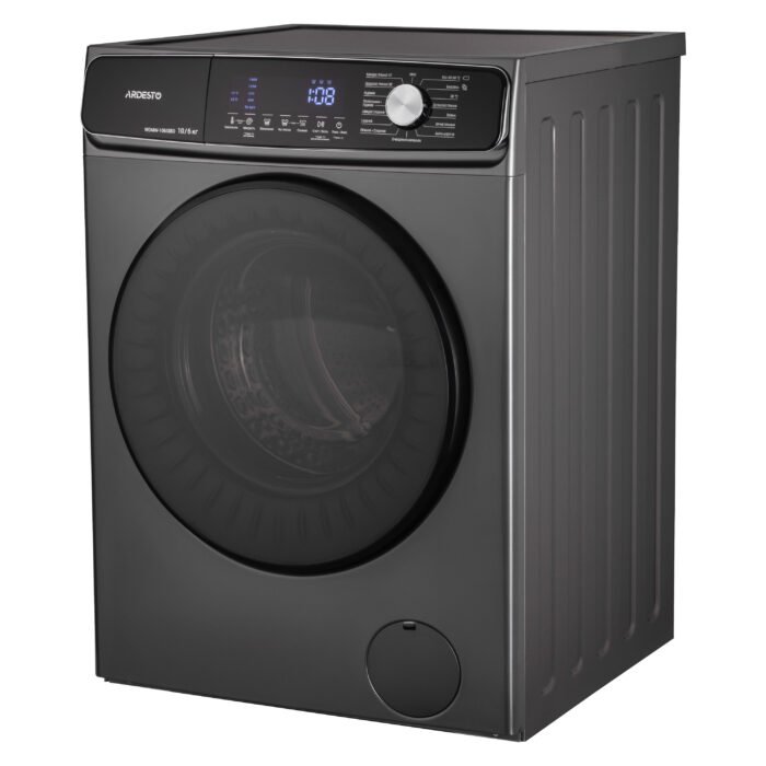 Washer-dryer ARDESTO front load Black Mars, 10(6)kg, 1400, A+++, 60cm, display, steam, inverter, silver (WDMW-106ISBDI)2