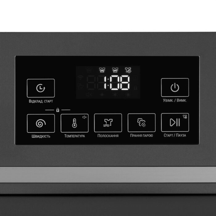 Washing machine ARDESTO front load, 8kg, 1200, A+++, 55cm, display, steam, inverter, grey (WMW-8120DGII)5