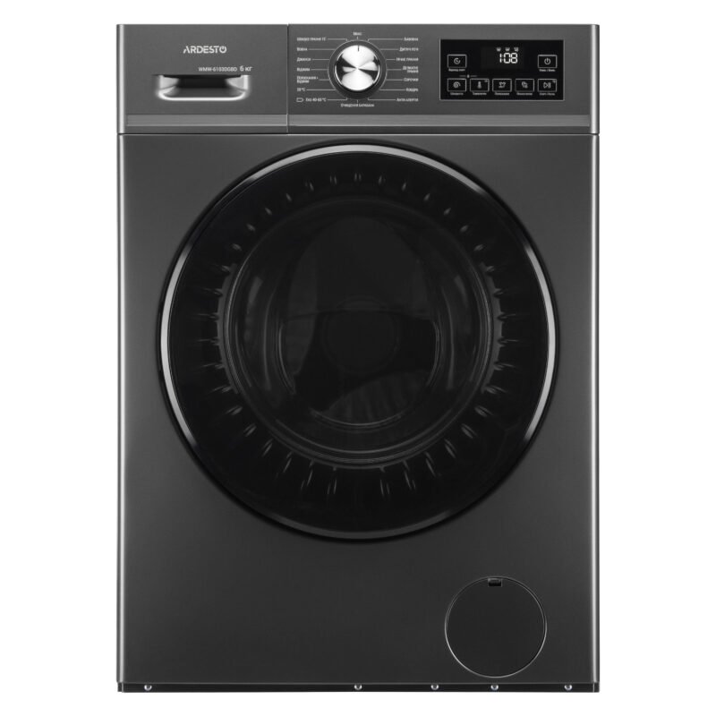Washing machine ARDESTO front load Black Mars, 6kg, 1200, A++, 45cm, display, steam, grey (WMW-6103DGBDI)