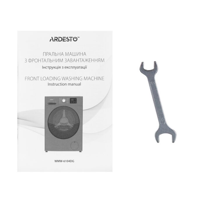 Washing machine ARDESTO front load Black Mars, 6kg, 1200, A++, 46.5cm, display, gray (WMW-6104DGI)8