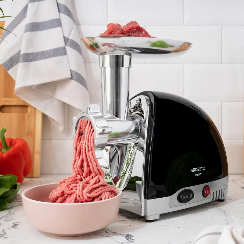 Мясорубка Ardesto MGL-2250R - 1800Вт 2кг-мин томат. соковыж черн, реверс5