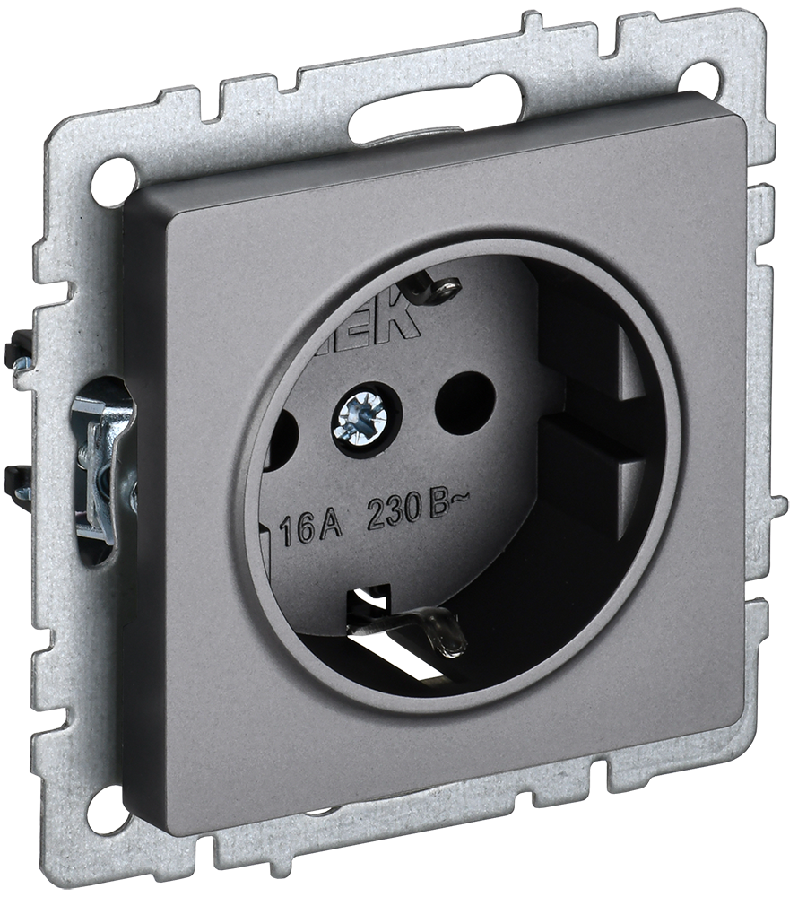 BRITE Rozetka torpaqlı olmadan z/s 16A RS11-1-0-BrS stal IEK (BR-R11-16-K46)