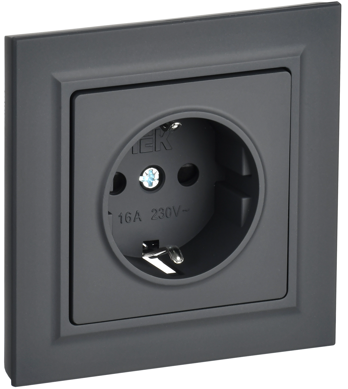 BRITE Torpaqlı rozetka 16A V sb. RSR14-1-0-BrG qrafit IEK (BR-R14-16-K53-F)