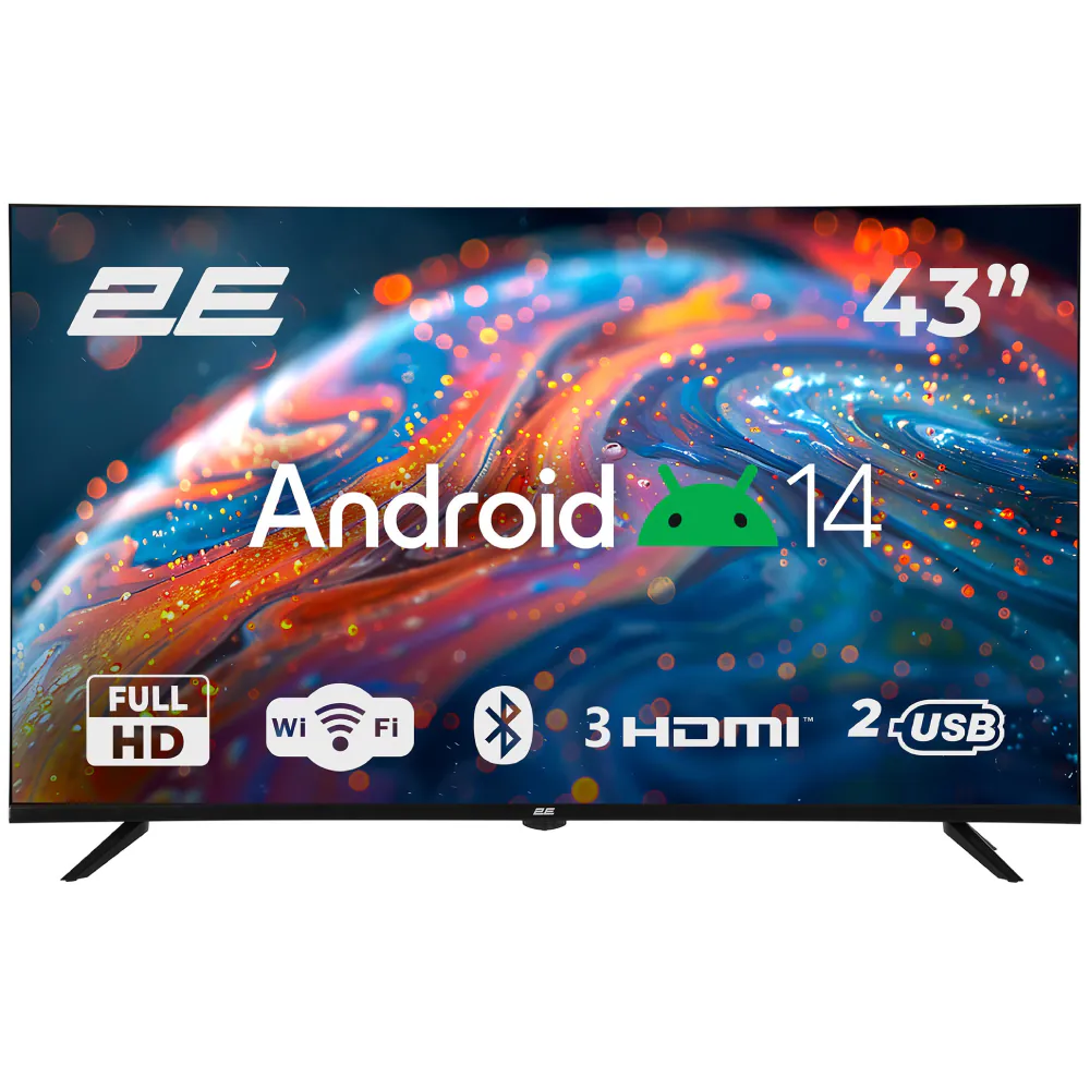 2E-43A07B Televizor TV Set 43" 2E LED FHD 60Hz Smart Android Black (2E-43A07B) - Image 1