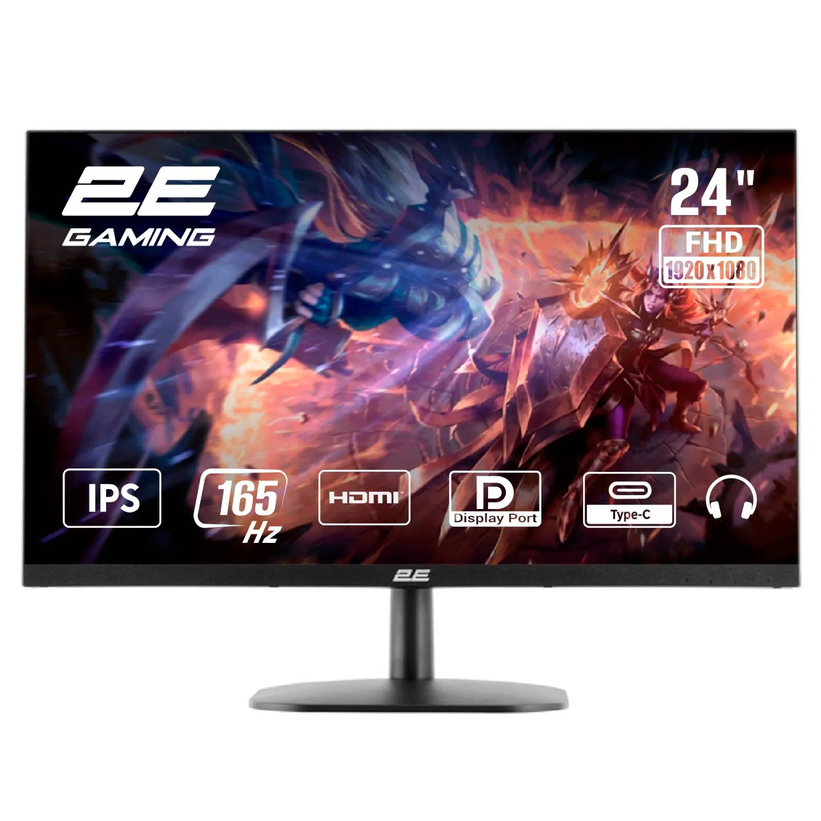 2E-G2423B-01 2E Monitor GAMING 23.8" G2423B HDMI, DP, USB-C, Audio, IPS, 165Hz, 1ms, FreeSync (2E-G2423B-01.UA) - Image 1