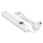 2E Power strip with surge protection, 3m, 5xTypeF, 16A, white (2E-SP515OSM3WH)