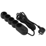 2E Power strip 3m, 5xTypeF, 10A, black (2E-U05VESM3BK)