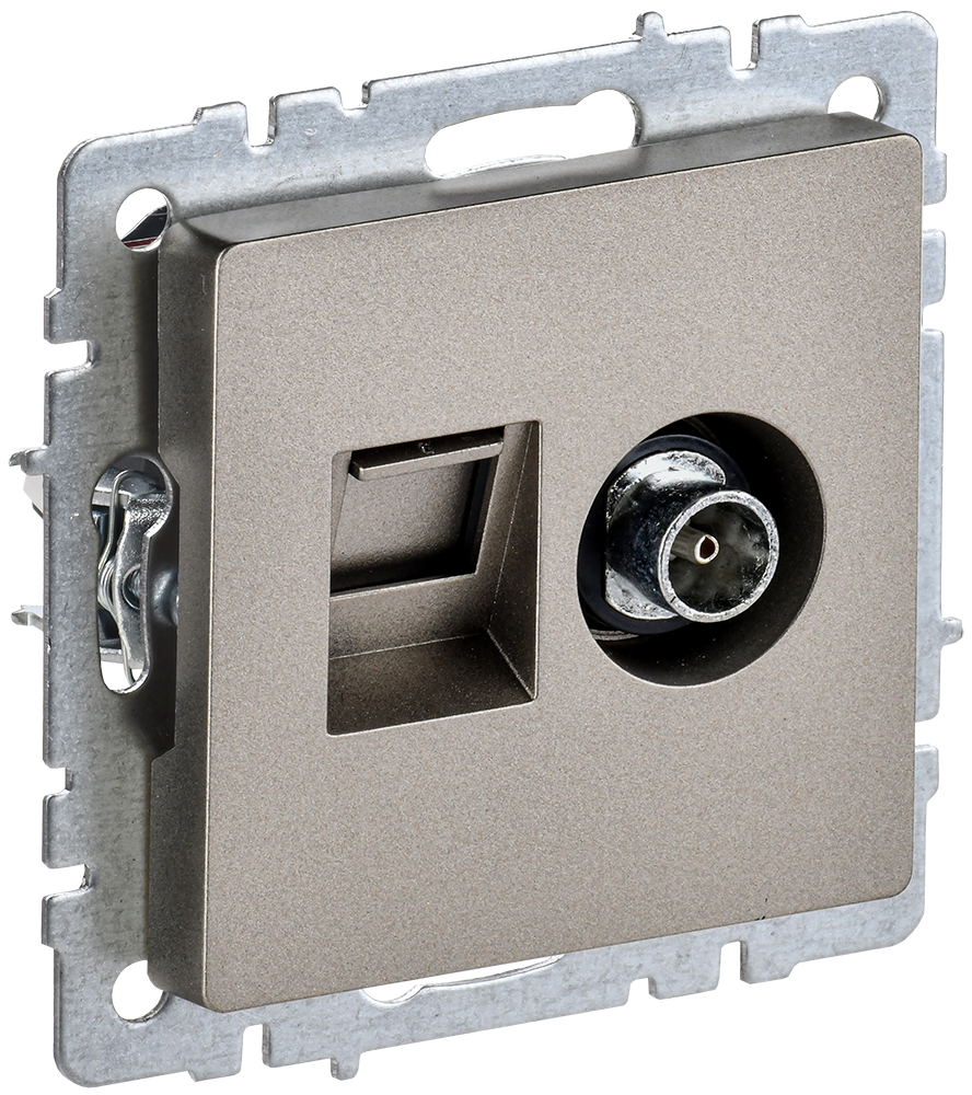 BRITE Cüt rozetka TV+RJ45 kat.5E RTV/RK12-BrS samp. IEK (BR-AK20-1-K37)