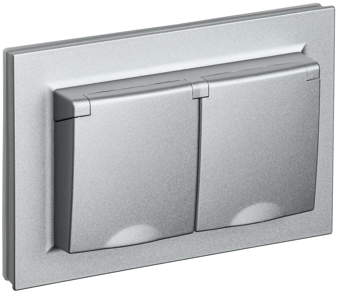 BRITE Rozetka 2-ya s kr. 16A V sb IP44 RSbs12-3-44-BrA alüminium IEK (BR-R26-16-44-K47-F)