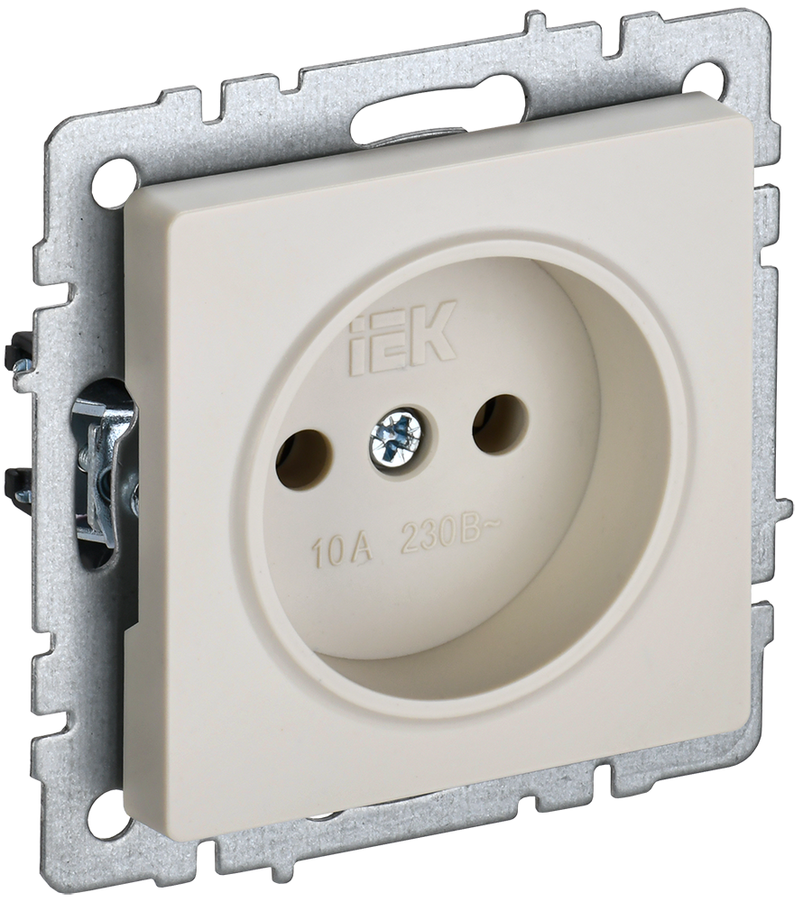 BRITE Rozetka torpaqsız/s 10A RS10-1-0-BrKr bej IEK (BR-R10-10-K10)