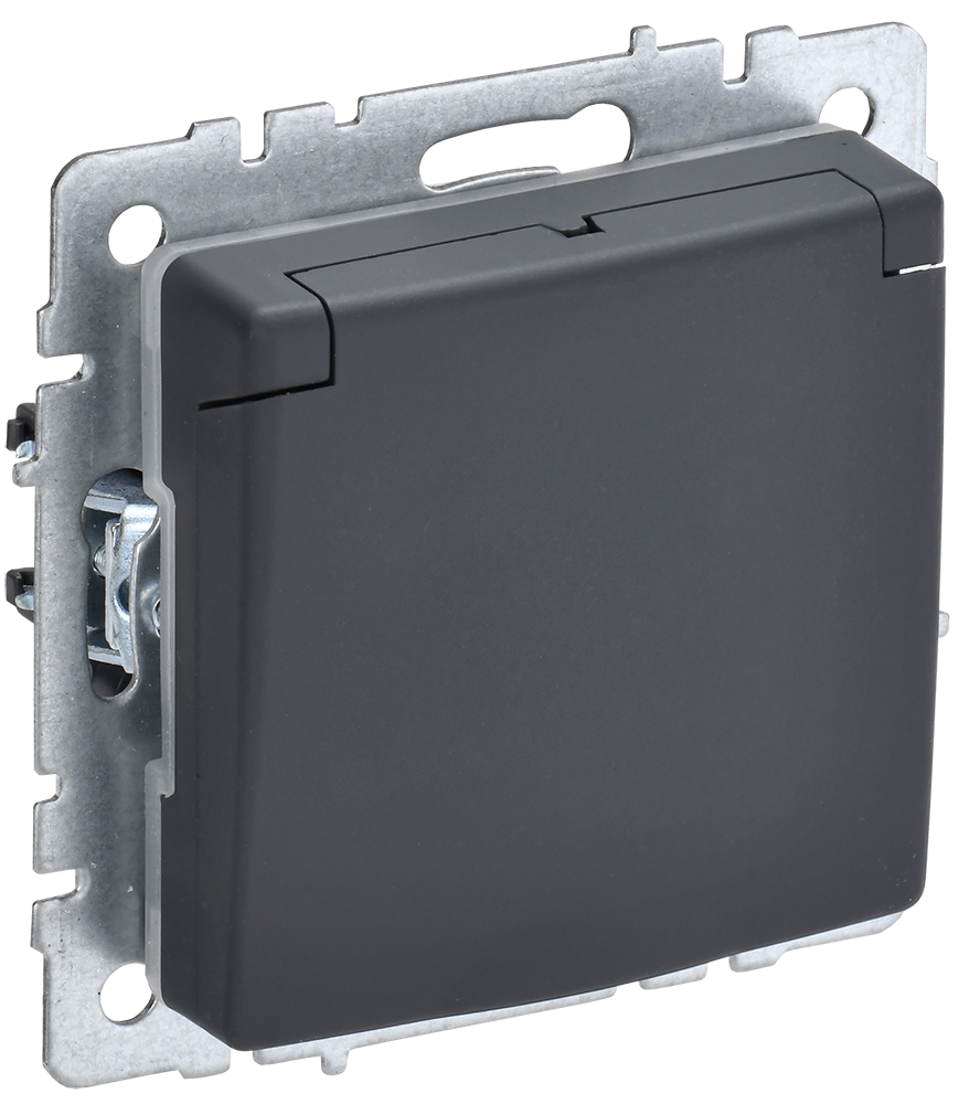 BRITE Torpaqlı rozetka s kr. 16A IP44 RSbs10-3-44-BrG qrafit IEK (BR-R16-16-44-K53)