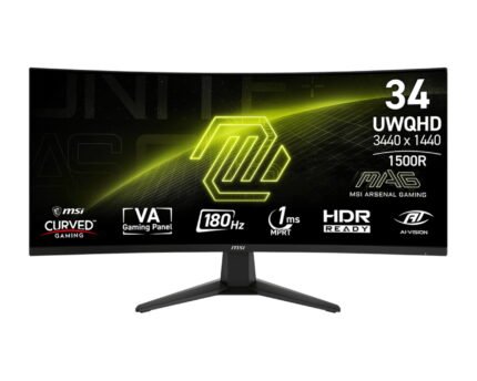 MSI Monitor 34" MAG 346CQ 2xHDMI, DP, Audio, VA, 3440x1440, 21:9, 180Hz, 1ms, sRGB 100%, CURVED, AdaptiveSync (9S6-3DD71M-001)
