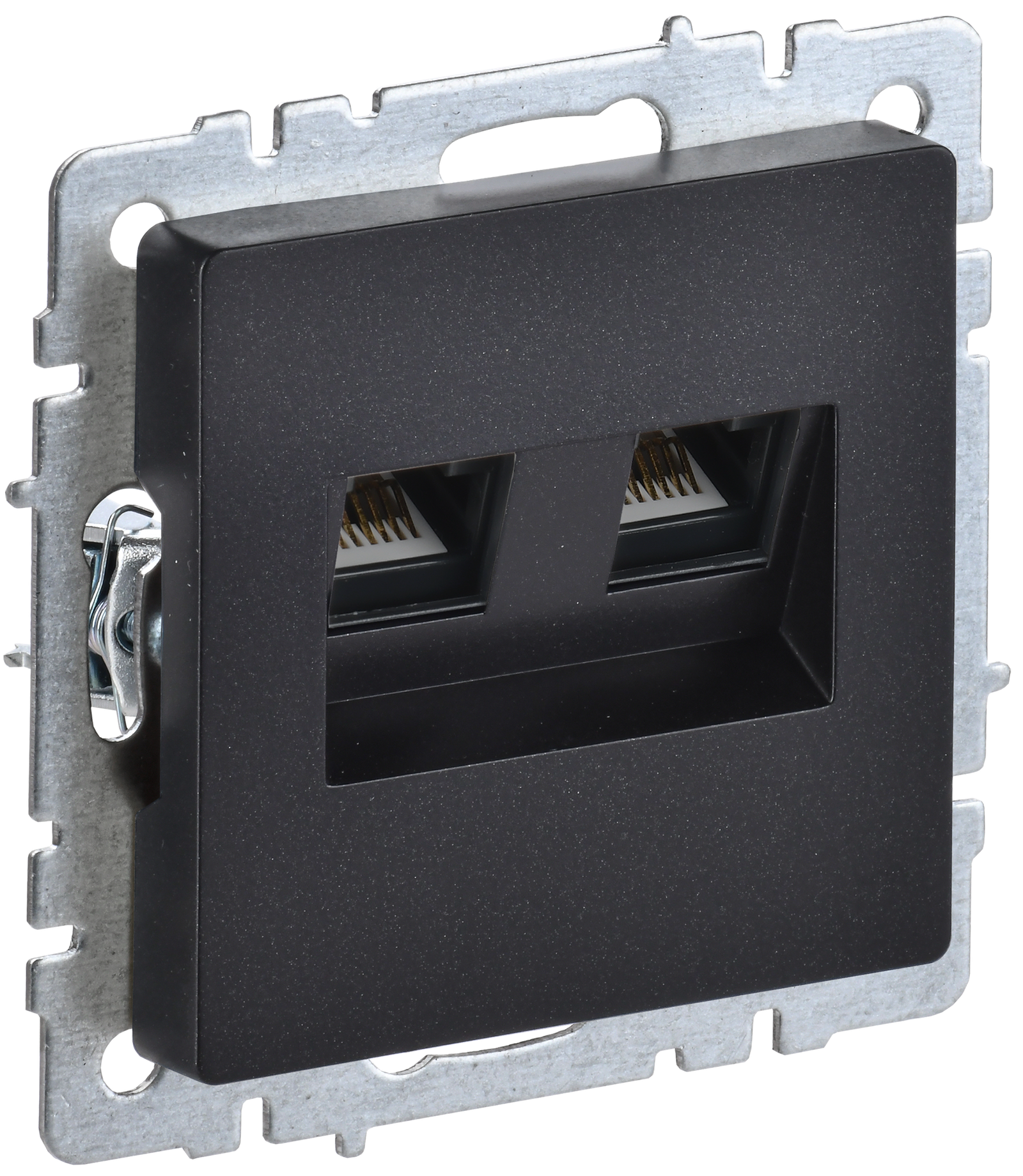 BRITE Cüt rozetka RJ11+RJ45 kat.5E RK/T12-BrC qara IEK (BR-KT20-O-1-K02)