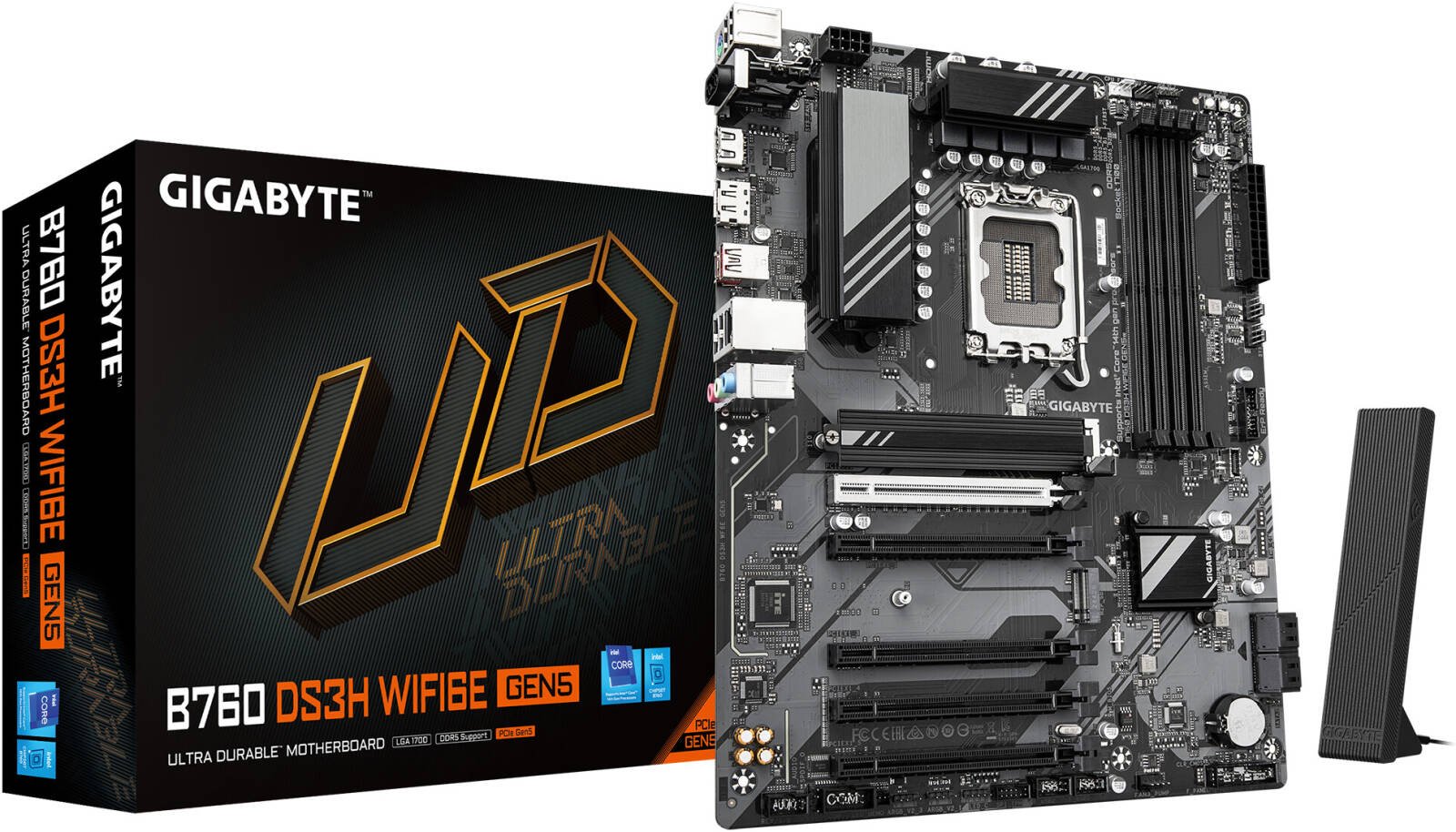 DS3H GIGABYTE Motherboard B760 DS3H WF6E GEN5 B760 s1700 4xDDR5 M.2 Wi-Fi BT HDMI (B760_DS3H_WF6E_GEN5) - Image 1