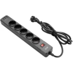 Elektrik uzadıcı 2E with surge protector 5xType F, 3x1.5mm2, 16A,3xUSB-A, 2m, White (2E-SP515M2USBBK)