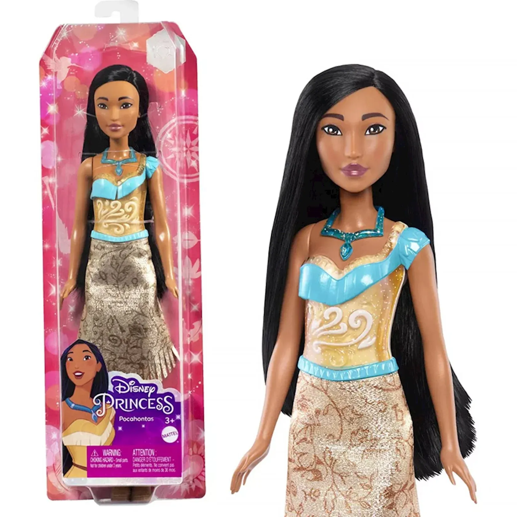 HLW07 2 MATTEL Disney Princess Fashion Core Doll - Pochaontas (HLW07) - Image 1