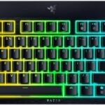 Razer Keyboard mechanical BlackWidow V4 Low-profile TKL HyperSpeed, 87key, Green Switch, USB-A/WL/BT, EN, RGB, black (RZ03-05450500-R3M1)