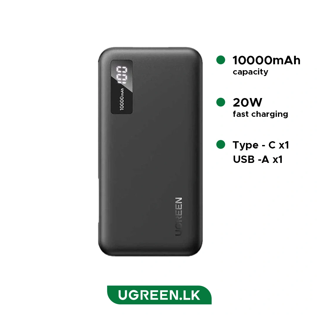 UGREEN-10000mAh-20W-Two-way-Fast-Charging-Power-Bank-PB311-25742-1-Year-Warranty.webp UGREEN 10000mAh Two-way Fast Charging Power Bank Black (25742) - Image 1